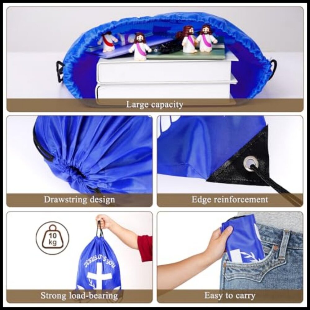 Drawstring Backpack Polyester Daypack Religious I… - image 4